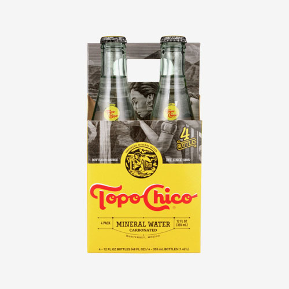 Topo Chico Mineral Water Glass Bottles, 12 fl oz, 12 Pack